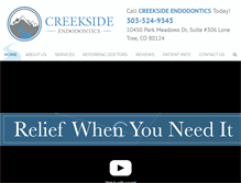 Tablet Screenshot of creeksideendo.com